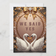 🌷 Cygnes en or rose Cadre Mariage 💍