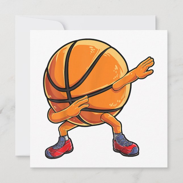 Invitation Dabbing Basketball Ball Funny Boys Hommes Femmes S (Devant)