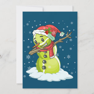 Invitation Dabbing Snowman Tennis Ball Tee Noël Noël Noël