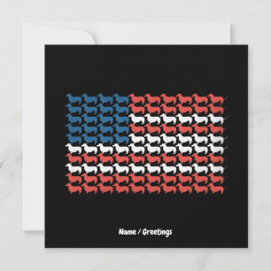 Invitation Dachshund 4 juillet Drapeau américain patriotique