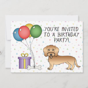 Invitation Dachshund à poil dur blé Canin mignon - Anniversai