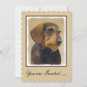 Invitation Dachshund (À poils durs) Peinture Chien Art origin