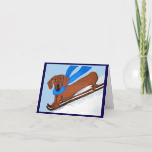 Invitation Dachshund Skieur