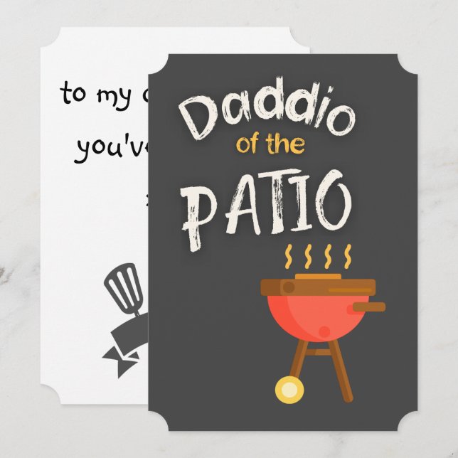 Invitation Daddio of the Patio - Le papa le plus froid ! (Devant / Derrière)
