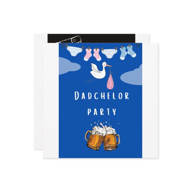 Invitation daddy douche couche dadchelor, fête de la bière (Devant/Arrière en situation)