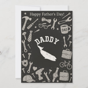 Invitation Daddy Whale Fishing Reel Cool Papa Fête des pères