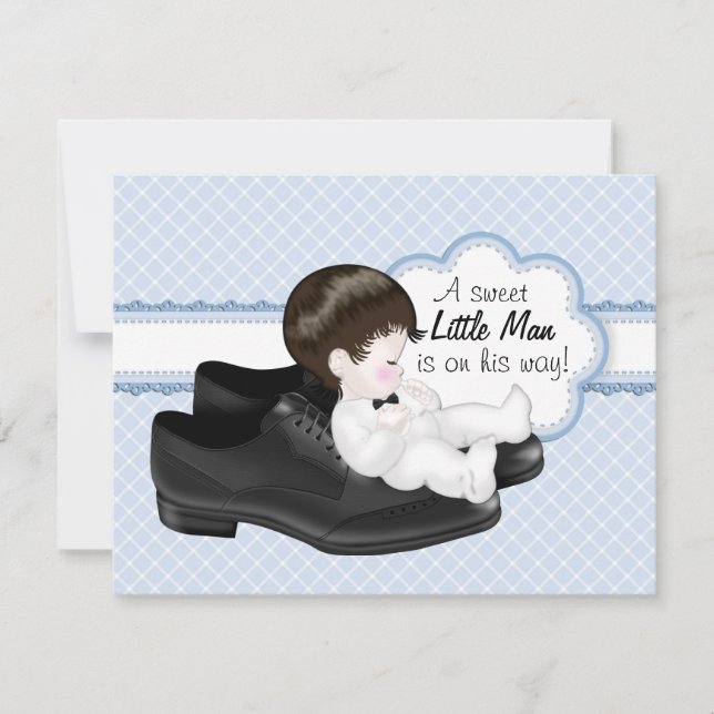Invitation Daddys Chaussures Petit Baby shower Homme (Devant)