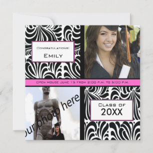 Invitation d'adieu à Black Swirl Graduation