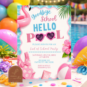 Invitation d'adieu à l'école et de bienvenue à la