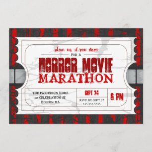 Invitation d'admission du Movie Ticket Horror Movi