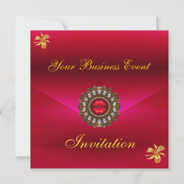 Invitation d'affaires Toutes occasions Rouge avec  (Devant)