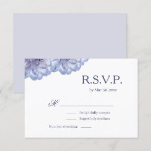 Invitation Dahlia Fleurs Blanches Lilac Mariage élégant RSVP