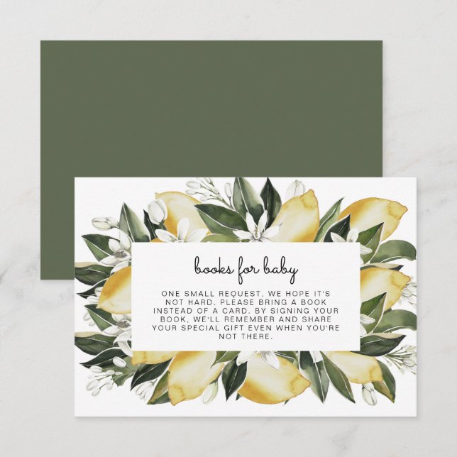 Invitation Dahlia - Livres de Baby shower Citrus pour bébés (Devant / Derrière)