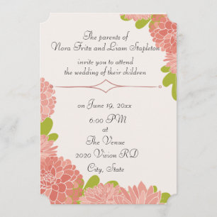 Invitation Dahlia rose