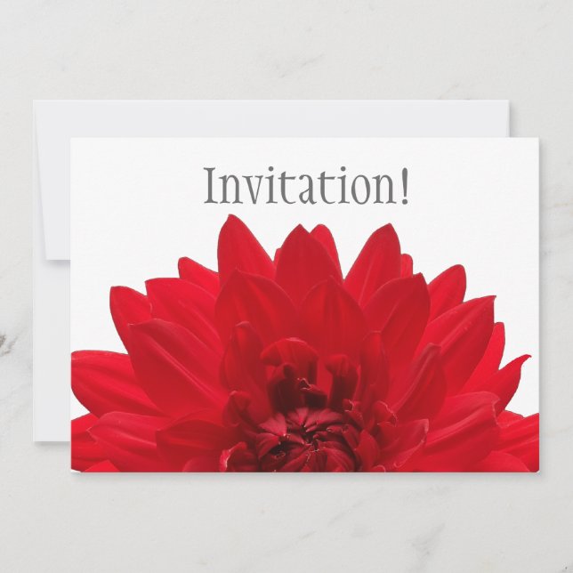 Invitation Dahlia rouge (Devant)