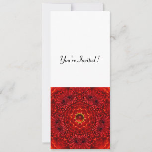 Invitation DAHLIA ROUGE, RUBIS,   noir blanc vif