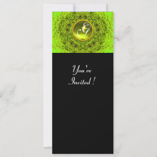 Invitation DAHLIA VERT, TOPAZ, vert vif jaune noir