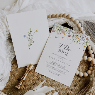 Invitation Dainty colorée Wild I Do BBQ Engagement Party