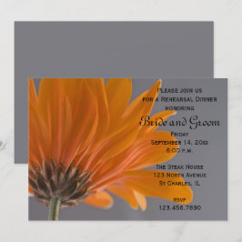Invitation Daisée orange sur le dîner de répétition Mariage g