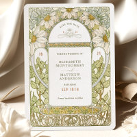 Daisies Sauvez la date Vintage Art Nouveau Mucha
