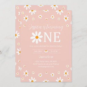 Invitation Daisy 1er Anniversaire rose