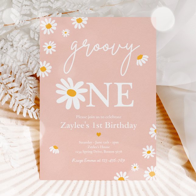 Invitation Daisy Anniversaire Boho Super Un 1er Anniversaire (Créateur téléchargé)