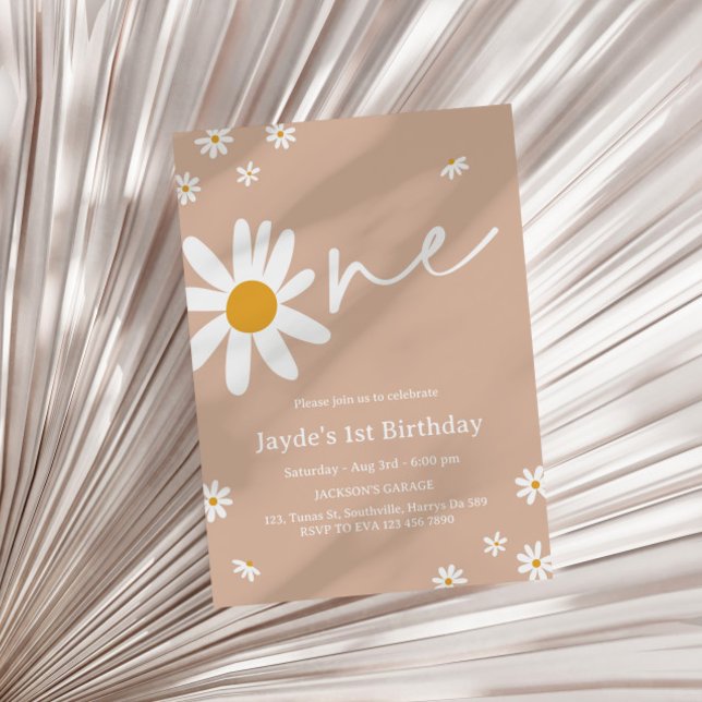 Invitation Daisy Anniversaire fête 1er Anniversaire (Créateur téléchargé)