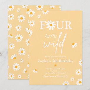 Invitation Daisy Anniversaire fête Bohmian Four Ever Wild