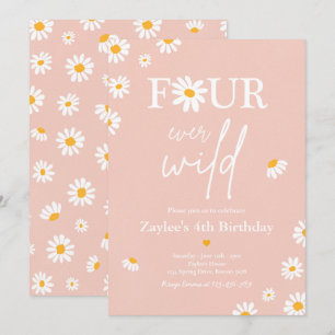 Invitation Daisy Anniversaire fête Bohmian Four Ever Wild