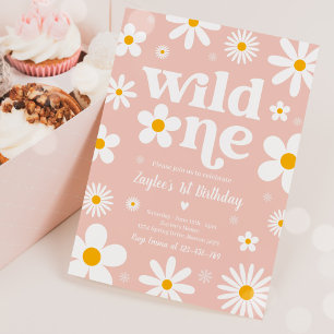 Invitation Daisy Anniversaire Fête Boho Wild Un 1er Anniversa