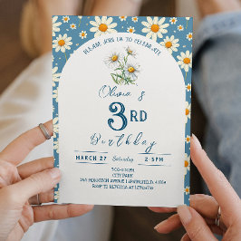 Invitation Daisy Anniversaire I Bleu