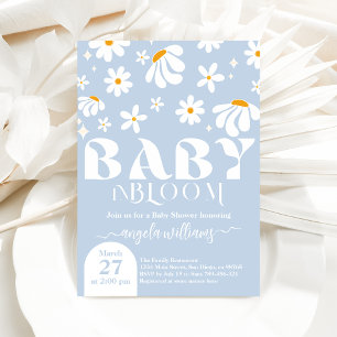 Invitation Daisy Baby en fleur Simple Baby shower garçon