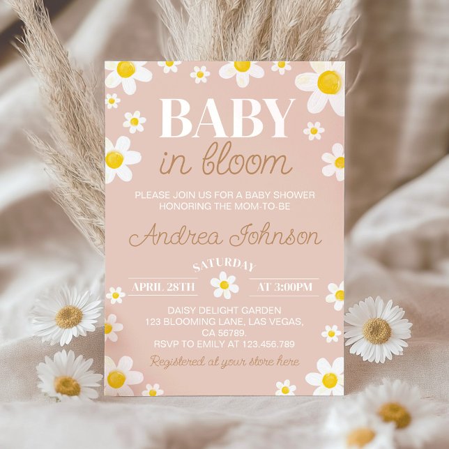 Invitation Daisy Baby in Bloom Boho Baby shower (Créateur téléchargé)