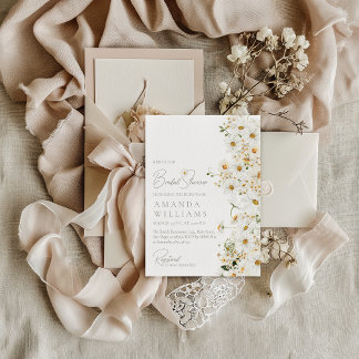 Invitation Daisy Boho Fleur sauvage Fête des mariées moderne