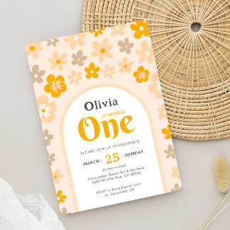 Invitation Daisy Boho Floral 1er anniversaire