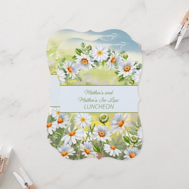 Invitation Daisy Borders Fête des mères belle-mère (Devant/Arrière en situation)