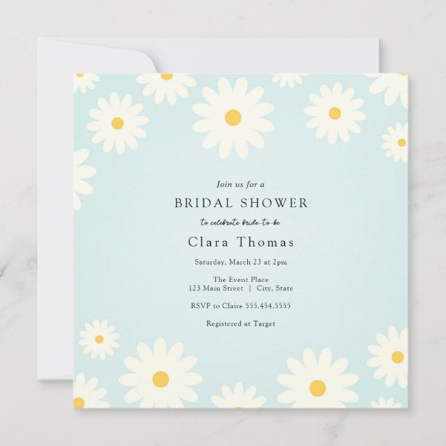 Invitation Daisy Bridal Shower (Devant)