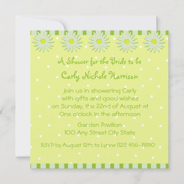 Invitation Daisy Bridal Shower (Devant)