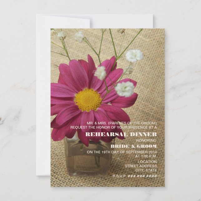 Invitation Daisy Dans Une Bouteille D'Apothécaire Dîner De Ré (Devant)