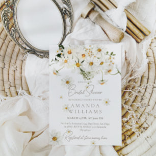 Invitation Daisy Elegant Fleur sauvage Fête des mariées moder