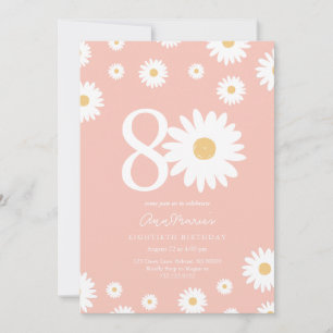Invitation Daisy Intemporelle Quatre-Vingts Ans