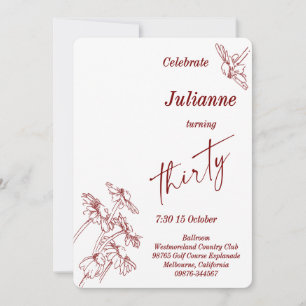 Invitation Daisy Photo Trente Anniversaire