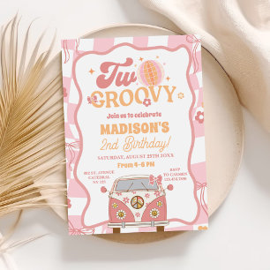 Invitation Daisy & Retro Van Pastel Deux Super 2e anniversair