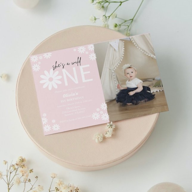 Invitation Daisy sauvage une fête bohème premier anniversaire (Créateur téléchargé)