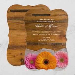Invitation Daisy Trio Country Barn Mariage