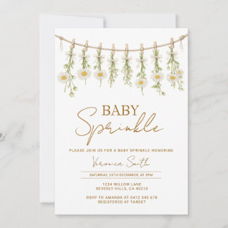 Invitation DaisyLittle Wildflower Floral Baby Sprinkle Invite
