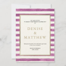 Dalia Violet Aquarelle Rayures & Lettre Dorée 