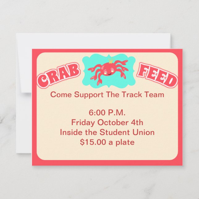 Invitation d'alimentation de crabe (Devant)