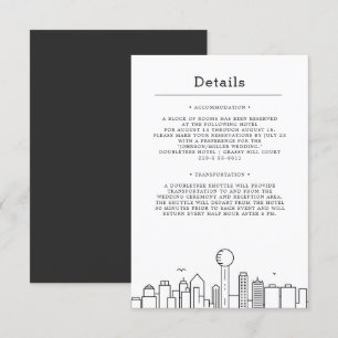 Invitation Dallas, Mariage du Texas   Détails de l'invité