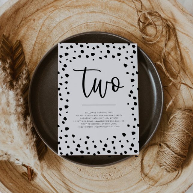 Invitation dalmate de 2e anniversaire (Créateur téléchargé)